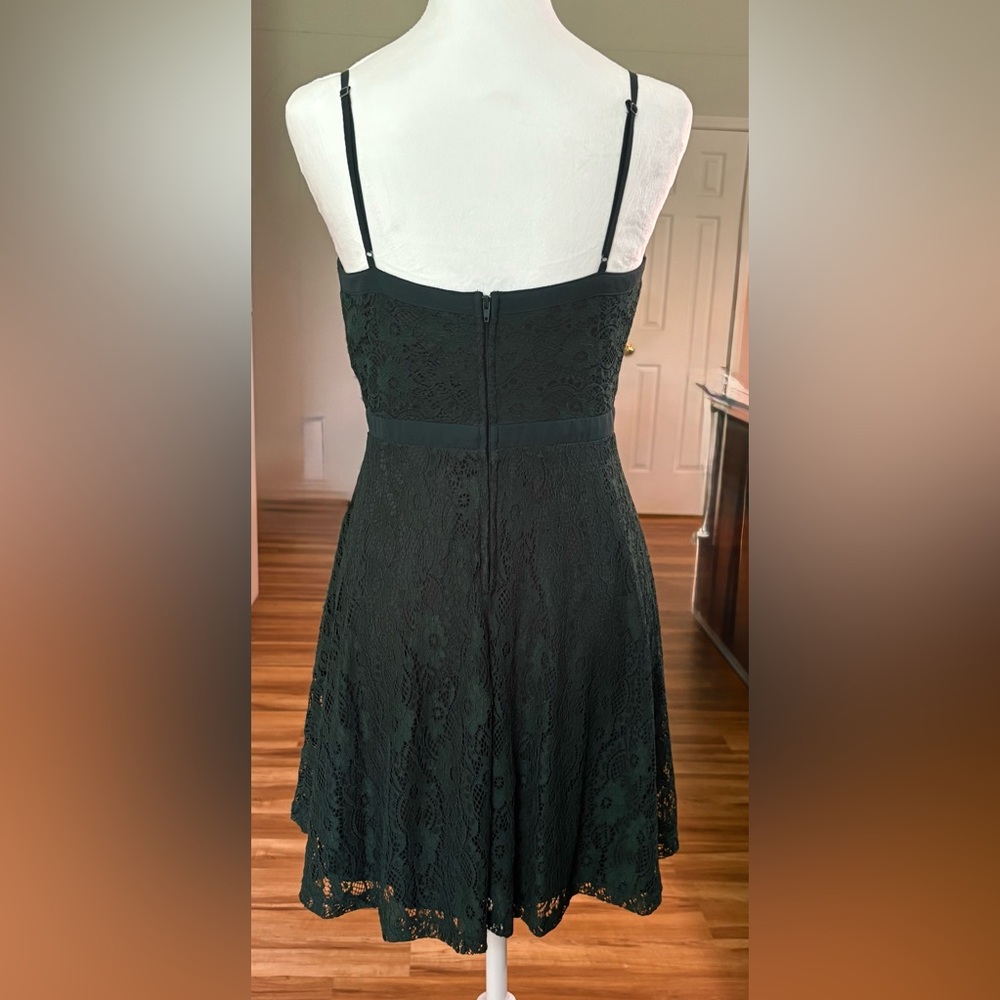 NWT, Xtraordinary, Green, Fit and Flare Lace Mini Dress, Juniors Size M - Picture 5 of 13